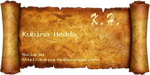 Kubina Hedda névjegykártya